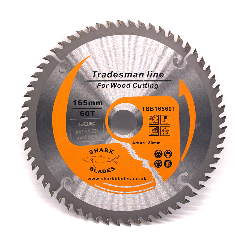 Shark Blades Tradesman TCT Circular Saw Blade 165mm 60 Teeth Tools Shed